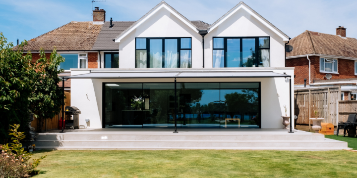 Completed rear and side extension to a semi-detached house in Shepperton